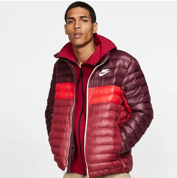 red nike bubble coat